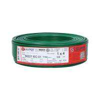 สายไฟ THW IEC01 S SUPER 1x4 ตร.มม. 100 ม. สีเขียวTHW ELECTRIC WIRE IEC01 S SUPER 1X4SQ.MM 100M GREEN **ลดราคาจัดหนัก **