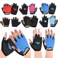 hotx【DT】 Half Cycling Gloves Men Anti Shock Breathable Fingerless Gym Training