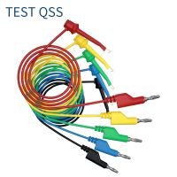 QSS 5Pcs 4MM Banana Plug to Test Hook Clip Multimeter Test Leads Stackable Cable Wire 1M Electrical Tools Components Q.70054-2