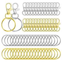 120 Pieces Swivel Clasps Set 60 Pieces Swivel Clasps 60 Pcs Bright Key Rings Metal Hooks Lobster Claw for Keychain Craft