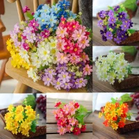 28Head Artificial Silk Flowers Bunch Daisy Wedding Home Grave Bouquet Outdoor ` 