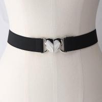 (ETX)Female Fashion Thin Elastic Stretch Waistband Love Heart Metal Buckle Belt for Women Cinch Waist Seal Cummerband Accessories