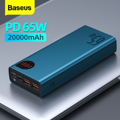 Baseus 65W Power Bank 20000mAh Portable Charging Powerbank Mobile Phone External Battery PD QC 3.0 Charger 22.5W Poverbank 20000 ( HOT SELL) tzbkx996