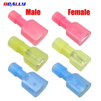 ❀ﺴ✚ REALLY 100pcs Male and Female Nylon Electrical Wiring Connector Insulated Crimp Terminal Spade Red Blue Yellow MDFN FDFN