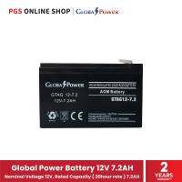 Global Power Battery 12V 7.2AH (แบตเตอรี่แห้ง) สำหรับเครื่องสำรองไฟ ไฟฉุกเฉิน และอุปกรณ์ไฟฟ้า สินค้ารับประกัน 2 ปี