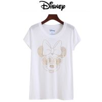 เสื้อยืด ดิสนีย์สีขาว สกรีน ลาย Minnie mouse  งานDISNEY แท้ %(TS070)