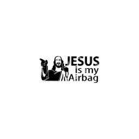 DasDecal JESUS IS MY ถุงลมนิรภัยรถยนต์สติกเกอร์กันน้ำสติ๊กเกอร์ทำเองแล็ปท็อปรถบรรทุกรถจักรยานยนต์อุปกรณ์ตกแต่งรถยนต์พีวีซี12Cm * 5Cm