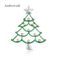 Andrewxdi Rhinestone Christmas Tree Snowflake Deer Elk Bell เข็มกลัดสำหรับผู้หญิง Pins Party Lady เครื่องประดับ Xmas Gift