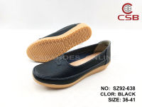 CSB รองเท้าแฟชั่นหนังวัว SZ92-638 พร้อมส่ง นิ่มมากๆ ไซส์ปกติ เท้าอวบ -1 ไซส์