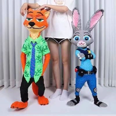 เครื่องประดับของเล่นสำหรับผู้ชาย Nick The Fox Judy ขนาดใหญ่ควบคู่ของขวัญวันเกิดเด็กขนาดเล็กใช้ได้กับเลโก้คุณภาพดีอิฐ