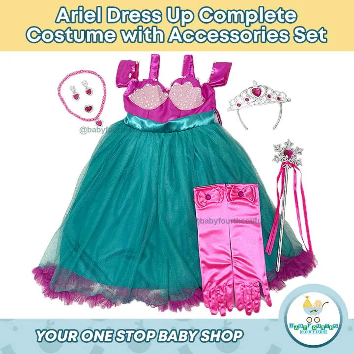 Ariel Mermaid Dress Up Complete Costume with Accessories Set Lazada PH