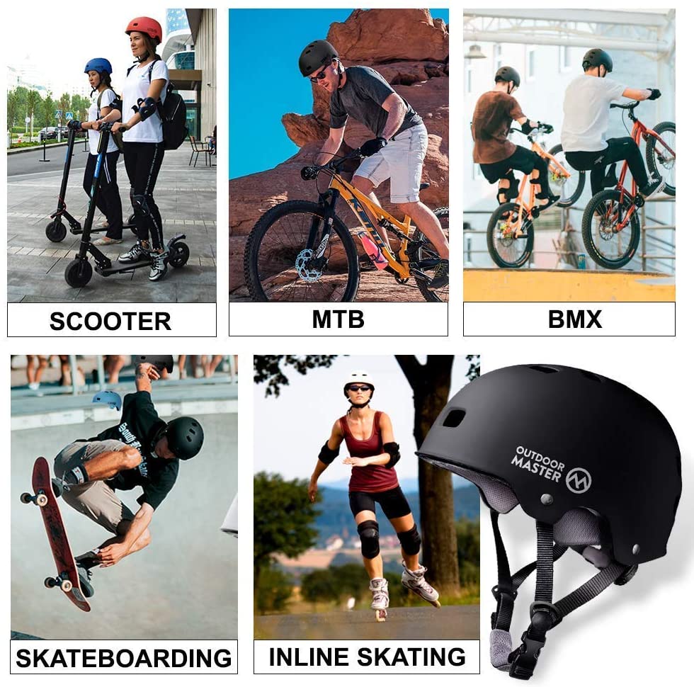 Two Removable Liners Ventilation Multi-Sport Cycling Skateboarding Scooter Roller for Kids Youth & Adults Skateboard Cycling Helmet 