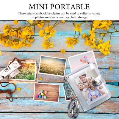 16 Pages Mini Photo Album Keychain Crafts Album Keychain Jewelry Christmas DIY Gifts for Family Friends Couples  Photo Albums