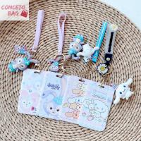 เคสมือถือสำหรับบัตรธนบัตรมื้ออาหารเครดิตไอดีการ์ดจี้การ์ด Sampul Kartu รถบัสสายห้อยซองใส่บัตรบัตรการ์ตูน