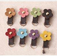 10PCS 3.5x2cm Bronze D Buckle Genuine Leather Flower Zipper Puller DIY Handmade Garment Wallet Zipper Head Bag Hardware Sewing