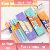 RUPANBO039392692ปากกาหมึกสีฟ้าตลับหมึกที่เปลี่ยนได้4ชิ้นหมึกสีฟ้าปากกาหมึกเติมอุปกรณ์การเขียนเครื่องเขียนคุณภาพสูงปากกาหมึกซึมโรงเรียน