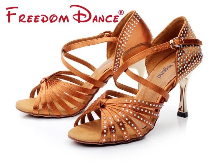 satin-upper-rhinestones-womens-latin-dance-shoes-ballroom-shoe-sandals-3-45-gold-heel-girls-zapatos-de-baile-latino-black-tan
