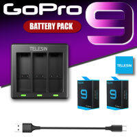 ของแท้ TELESIN แบตเตอรี่ แพค GOPRO HERO 9 แบตเตอรี่เสริม Replacement Battery Pack 2 Battery + Charger (เลือกโปรได้)