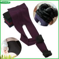 YUYU Autumn Winter Elastic Fleece Velvet Knitted Leggings Thick Tights Cashmere