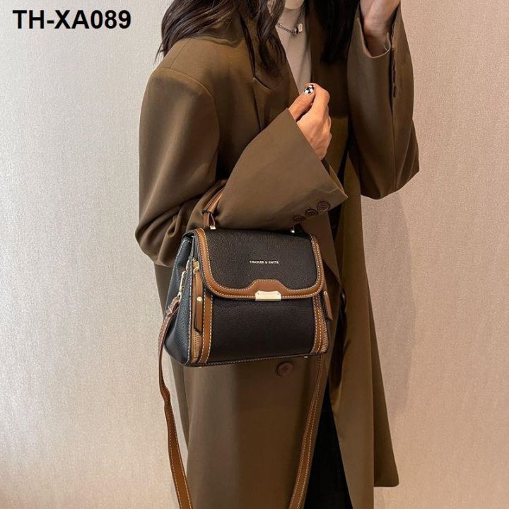 กระเป๋าเวอร์ชั่นเกาหลี-2023-ใหม่แฟชั่นทั้งหมดตรงกับพื้นผิวหนังแท้หนึ่งไหล่-messenger-กระเป๋าผู้หญิงกระเป๋าถือบรรยากาศกระเป๋าสุภาพสตรี