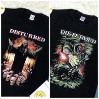 เสื้อยืดผ้าฝ้ายพิมพ์ลายขายดี เสื้อวง Disturbed พิมพ์หน้า หลังS-5XL