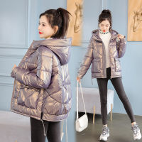 【cw】 Winter Glossy Coat Cotton-Padded Jacket Womens Short 2022 New down Cotton Clothing Cotton Coat Womens Korean Style Loose Cotton Padded Jacket