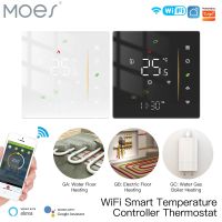 MOES Thermostat WiFi Wireless Room Temperature Controller of Water/Electric Floor Heating Gas Boiler Humidity Tuya Alexa Google