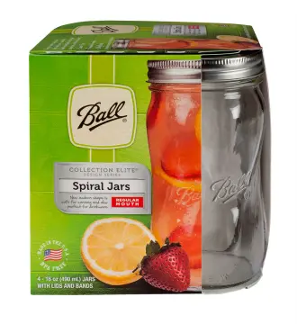 Ball Sip and Straw Spiral Mason Jars, 16 oz (Set of 4)