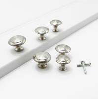 PQB Diameter 23mm 27mm Zinc Satin Nickel Cabinet Pull Cupboard Drawer Handle Knobs Wardrobe Handle With Screw Furniture Hardware