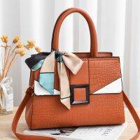 Female bag 2021 new lady handbag crocodile grain cross-border trade large capacity silk scarves one shoulder aslant BaoChao