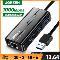 UGREEN USB Ethernet USB3.0 to RJ45 1000Mbps Ethernet Adapter for Laptop Xiaomi Mi S Set-top USB Lan Network Card USB HUB