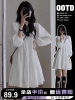 French white hubble-bubble sleeve shirt dress female 2023 new summer little long sleeve of yunnan tourism outfit