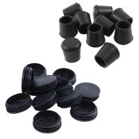 ▤ 10 Pcs Rubber Cone Shape Desk Feet Protector Chair Leg Tip Pad With 12 Pcs Blanking End Round Tube Inserts Cap Cover