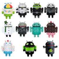 8.5cm Height Robot Green Doll Twistable Arm Joints for Android Programmer Office Ornament Toy Collection Duplication Series