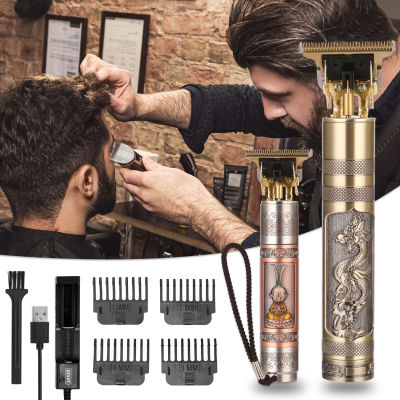 T9 Metal Hair Clipper Electric Hair Cut Razors USB Rechargeable Trimmer Barber Professional Beard Trimmer