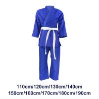 Judo Suit Lightweight with Belt Costumes Arts Traditional Clothes Taekwondo Uniforms for Adults Unisex Kids Training Exercise