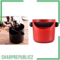 [SHARPREPUBLIC2] Espresso Knock Box Large and Coffee Grounds Container. Stainless Steel Espresso Machine Accessories. Shock-absorbent Knock Bar