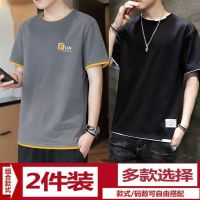 【hot seller】 mens short-sleeved t-shirt ins trendy all-match T-shirt handsome half-sleeved simple summer top clothes