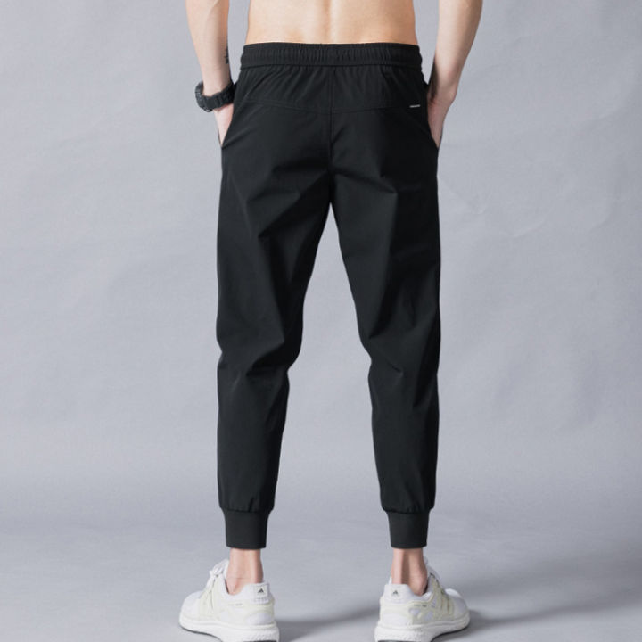 ใหม่-กางเกงขายาว-เอวยางยืด-กางเกงจ๊อกกิ้งและกางเกงกีฬา-ทรงขาจั๊ม-สีดำ-ckh261
