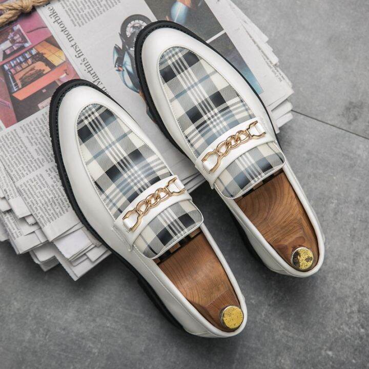 รองเท้าหนังนิ่ม-sepatu-empuk-ลายทางสไตล์อังกฤษแบบสลิปออนรองเท้าผู้ชายลำลองรองเท้าโลฟเฟอร์ผู้ชายจากอิตาลีคุณภาพสูงและใหม่
