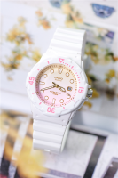 Casio นาฬิกาข้อมือผู้หญิง รุ่น LRW-200H-4E2 สายเรซิ่น สีขาว หน้าปัดชมพูสุด Cute - ของแท้ 100% ประกันสินค้า 1 ปี