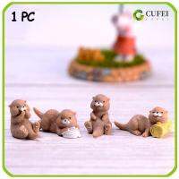 CUFEI 1 PC ของขวัญ เครื่องประดับบอนไซ การตกแต่งบ้าน ภูมิทัศน์ขนาดเล็ก ตุ๊กตานาก หมาน้ำจิ๋ว โมเดลสัตว์