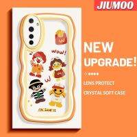 JIUMOO เคสสำหรับ Realme 6 6S Narzo เคสแฟชั่นลายการ์ตูนสร้างสรรค์เลนส์กล้องถ่ายรูปขอบเป็นคลื่นเคสโทรศัพท์แบบใสป้องกันการกระแทกเคสนิ่มซิลิโคนแบบเรียบง่ายฝาครอบใส