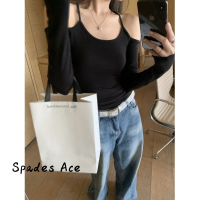 Spades Ace เสื้อครอป เสื้อยืด ชุดเซ็ทผู้หญิง เสื้อยืดคอกลม เสื้อยืด ผญสวย ๆ เวอร์ชั่นเกาหลี ผ้าคอตตอน ใส่สบาย เรียบง่าย 2023NEW WTX23909HS 36Z230909