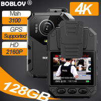 BOBLOV B4K1 กล้องเพื่อการกีฬาขนาดเล็ก 4K with GPS HD 2196P 128GB 3100MAh Night Version เครื่องบันทึกเสียงวิดีโอ DVR Video Recorder BodyCam กล้องวิดีโอแบบพกพากล้องตำรวจดิจิตอลสวมใส่ได้ตรวจจับการเคลื่อน Motorcycle Dash Cam For Vlogging