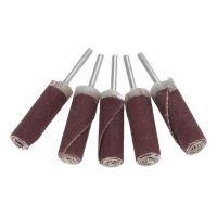 dophee 5Pcs 3mm Shank Cylinder Sanding Paper Grinding Head Sandpaper Polishing Grinding Mounted Point for Rotary Tool 6/8/10mm