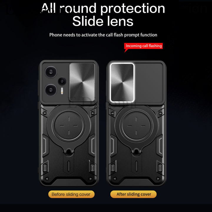 เคสโทรศัพท์ใหม่สำหรับ-xiaomi-poco-f5-pro-พับได้360องศาป้องกันรถเลื่อนได้ยากกันกระแทกสำหรับ-xiaomi-poco-f5-pro