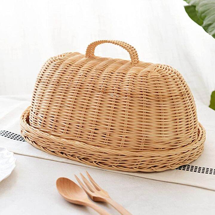 rattan-storage-tray-with-cover-hand-woven-wicker-baskets-bread-fruit-food-breakfast-display-box-for-food-fruit-cake-etc