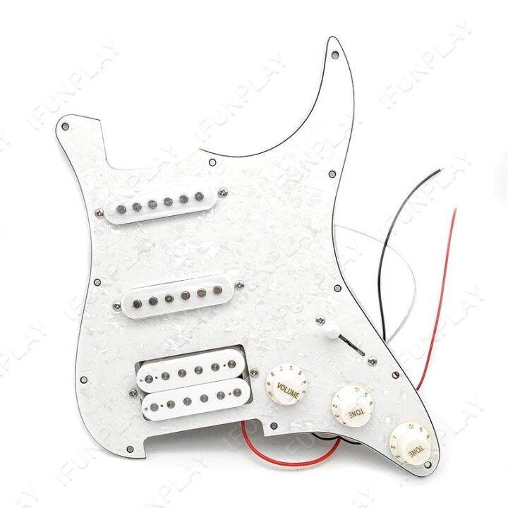 ssh-loaded-prewired-electric-guitar-pickguard-pickup-for-fd-st-style-guitar-white-pearl