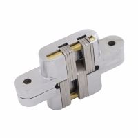 4 Zinc Alloy Hidden Hinges Loading Capacity 25KG Concealed Cross Door Hinge 94x54mm for Folding Door Invisible Hinges